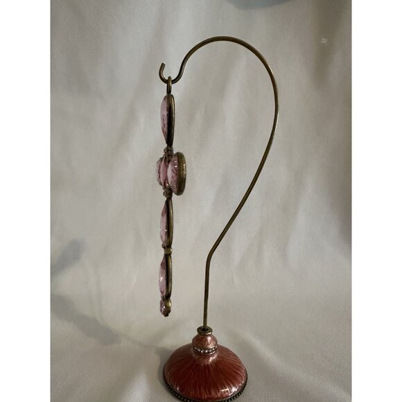 Kirklands Pink With Gold/Brass Colored Stone Cross With Pink/Metal Stand Holder - Picture 12 of 16